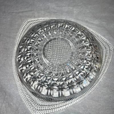 2 Textured Glass Pieces - Vintage
