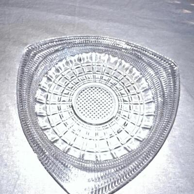 2 Textured Glass Pieces - Vintage