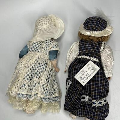 Pair of 9" Porcelain Dolls