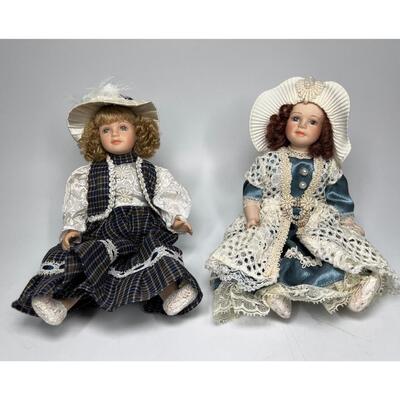 Pair of 9" Porcelain Dolls