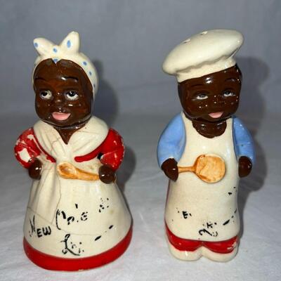 Empress Black Americana Salt and Pepper Shakers Japan