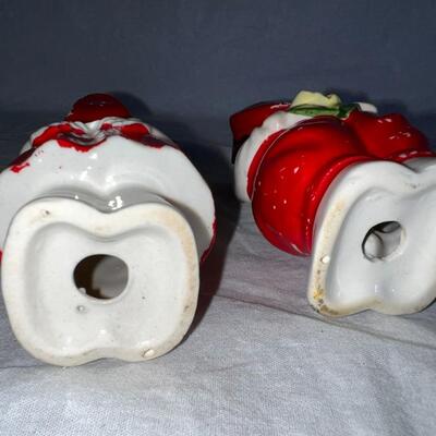 White Americana Salt and Pepper Shakers - Antique