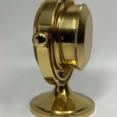 Schooner Hampton Rotating Brass Nautical Desk Ship Clock