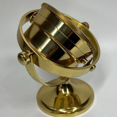 Schooner Hampton Rotating Brass Nautical Desk Ship Clock