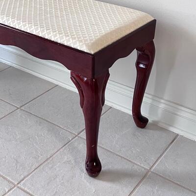 Queen Anne Cherry Upholstered Bench