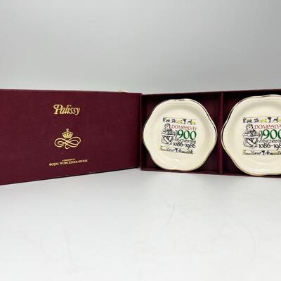 Vintage Palissy Royal Worcester Spode Domesday 900 Winchester Trinket Dishes with Original Display Box