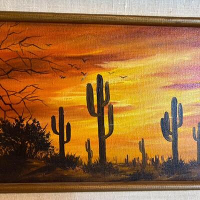 J. Bird Desert Oil Painting