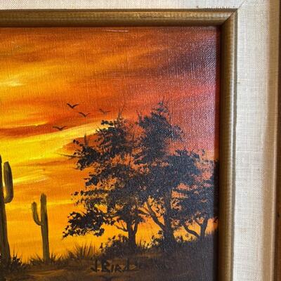 J. Bird Desert Oil Painting