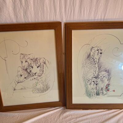 2 Turner Framed Tiger Prints