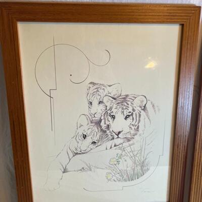 2 Turner Framed Tiger Prints