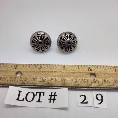 Lot 29 - Vintage Mexican Silver Screw on Earrings