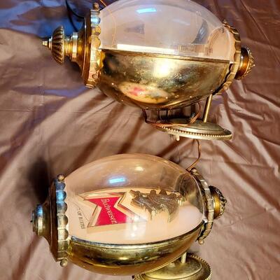 VINTAGE BUDWEISER GLOBE STYLE COLLECTABLE WALL LIGHTS