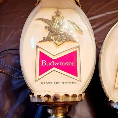 VINTAGE BUDWEISER GLOBE STYLE COLLECTABLE WALL LIGHTS