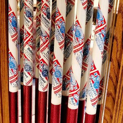 BUDWEISER SET OF 6 RED, WHITE & BLUE POOL STICKS
