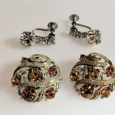 LISNER Amber Rhinestone Earrings, Avon Mouse Pin - Too Cute! More