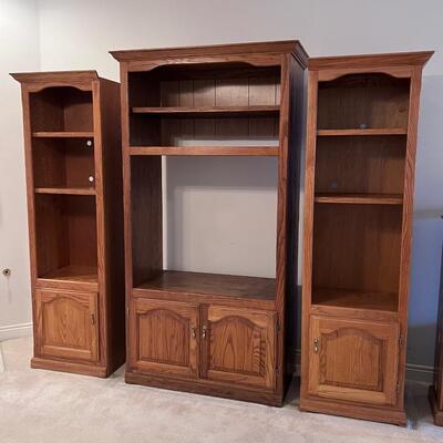 3 Piece Adjustable Entertainment Center ~ Solid Wood
