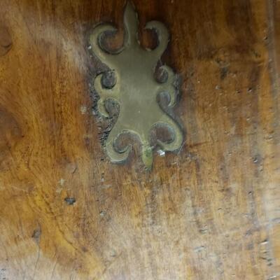 Campaign wood chest/ drawer with brass accents