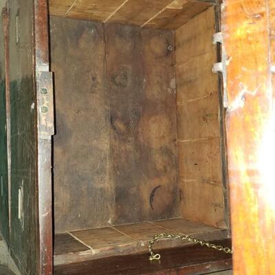 Campaign wood chest/ drawer with brass accents