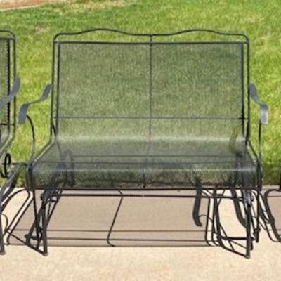Two Patio Chairs & Glider Bench With Pads