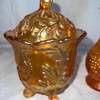3 Antique Imperial Colored Glass Pieces