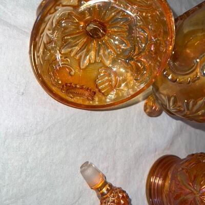 3 Antique Imperial Colored Glass Pieces