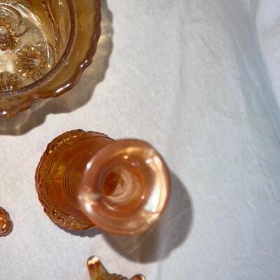 3 Antique Imperial Colored Glass Pieces