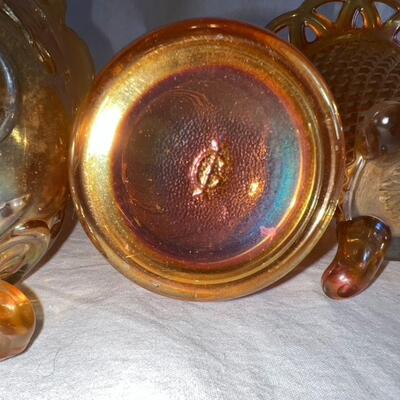 3 Antique Imperial Colored Glass Pieces