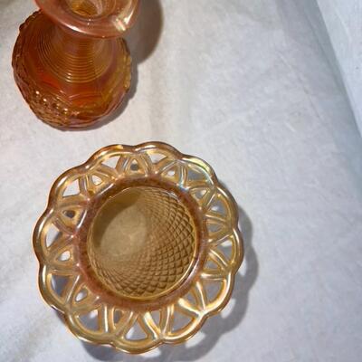 3 Antique Imperial Colored Glass Pieces