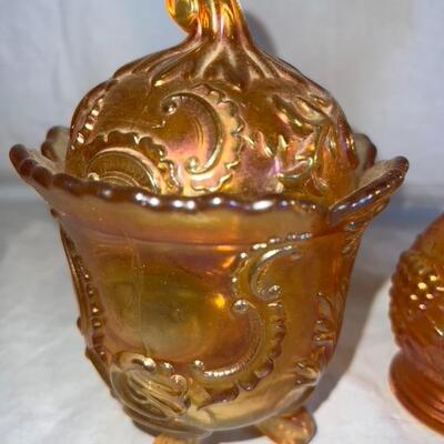 3 Antique Imperial Colored Glass Pieces