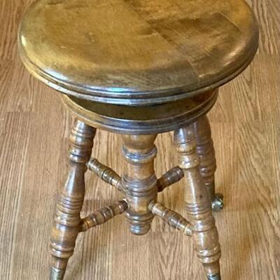 Antique Oak Piano Stool