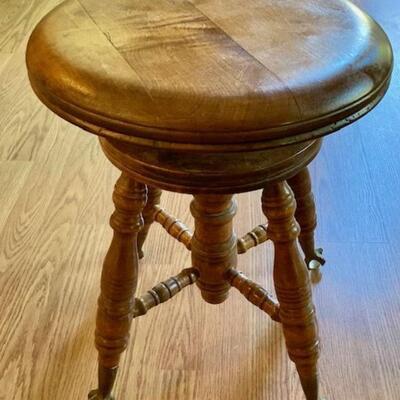 Antique Oak Piano Stool