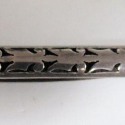 Vintage Mexican Sterling Silver Hand Made Pierced Tie Pin