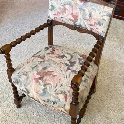 Vintage Chair With Floral Upholstery