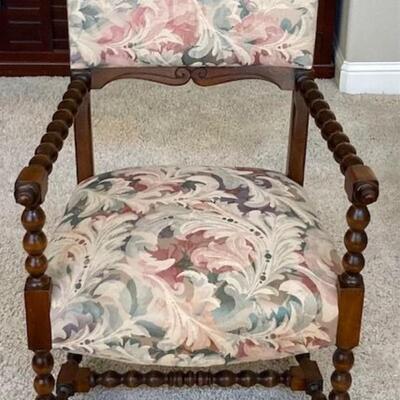 Vintage Chair With Floral Upholstery