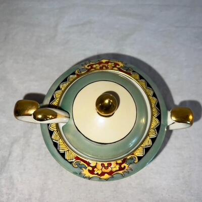 Noritake Handpainted Sugar Bowl with Lid and Spoon