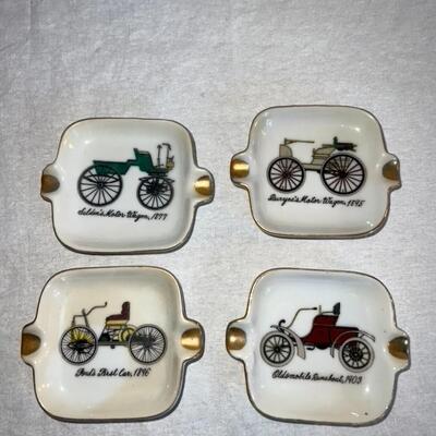 Antique Ceramic Gold Lined Car Plates