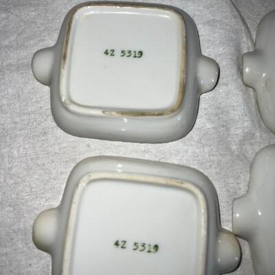 Antique Ceramic Gold Lined Car Plates