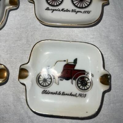 Antique Ceramic Gold Lined Car Plates