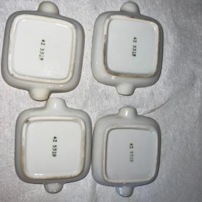 Antique Ceramic Gold Lined Car Plates