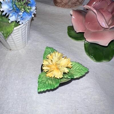 Fabar Capodimonte Hand Painted Porcelain Flowers Made in Italy