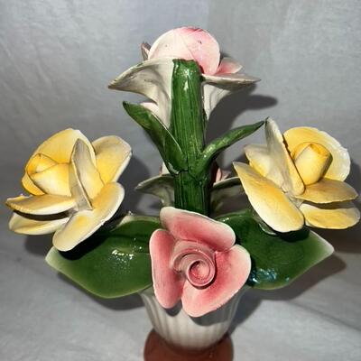 Fabar Capodimonte Hand Painted Porcelain Flowers Made in Italy
