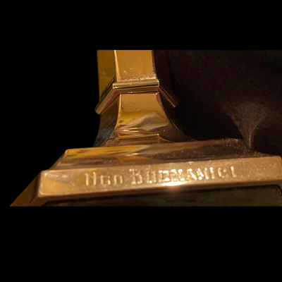Bronze Paschal Candle with Ugo Buonamici Engraved on it