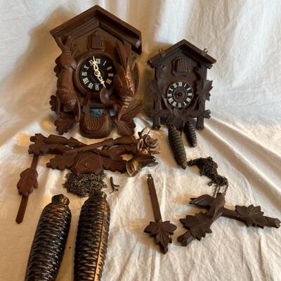 2 Antique German Cuckoo Clocks