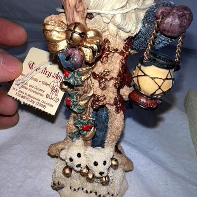 Boyd's Bears Ceramic Christmas Santa Decoration In Box
