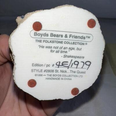 Boyd's Bears Ceramic Christmas Santa Decoration In Box