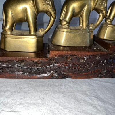 Wooded Carved Dragon w/ Elephant Heavy Pieces