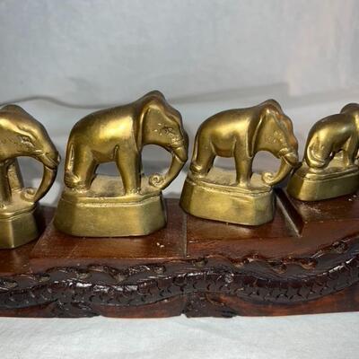 Wooded Carved Dragon w/ Elephant Heavy Pieces