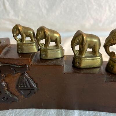 Wooded Carved Dragon w/ Elephant Heavy Pieces