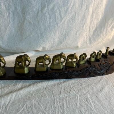 Wooded Carved Dragon w/ Elephant Heavy Pieces