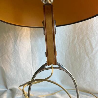 Vintage Horse Lamp w/Stirrup and Wood Base